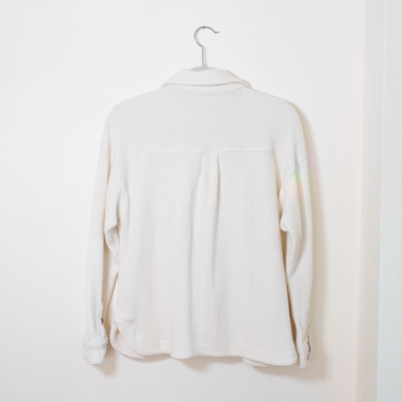 Madewell Cream Waffle Knit Shirt Jacket - Picture 5 of 6